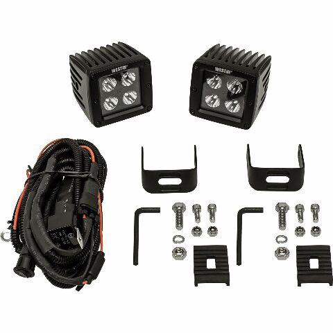 Westin 09-12205A-PR HyperQ B-Force LED Auxiliary Lights Spot Beam 3.2x3 in. 5W (Set of 2)