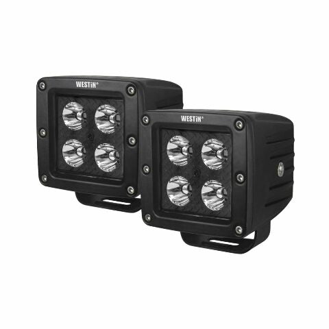 Westin 09-12205B-PR HyperQ B-FORCE LED Auxiliary Lights Flood Beam 3.2x3 in. 5W (Set of 2)