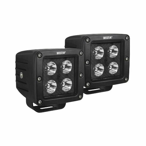 Westin 09-12205B-PR HyperQ B-FORCE LED Auxiliary Lights Flood Beam 3.2x3 in. 5W (Set of 2)