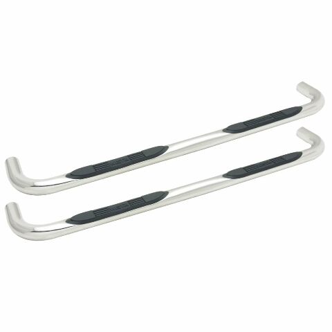 Westin 23-1680 E-Series 3 Round Nerf Bars fits 1999-2014 Silverado Sierra 1500 1999-2004 2500LD 2001-2014 2500 3500HD Extended Cab Polished Pair