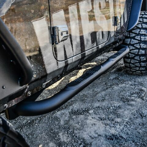 Westin 23-4065 E-Series 3 Round Nerf Step Bars Fits 18-22 Wrangler (JL)