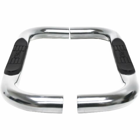 Westin 23-4110 E-Series 3 Round Nerf Bars fits 2019-2024 Silverado Sierra 1500 Standard Cab Stainless Steel Pair