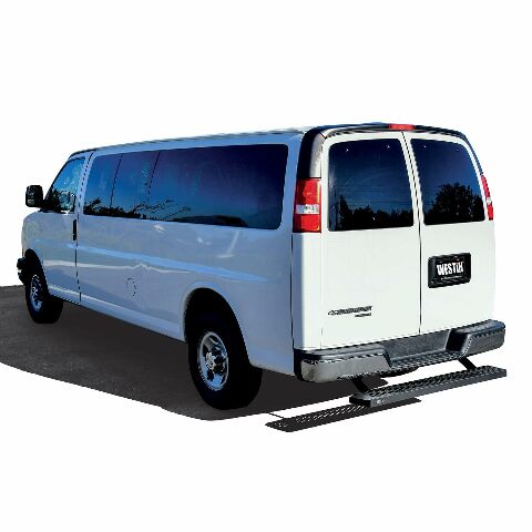 Westin 27-81015 Grate Steps Running Boards fits 2003-2024 Express Savana 1500 2500 3500 2015-2024 Transit Van 150 250 350 (Single 54" Passenger Sliding Door or Rear) Textured Black Pair