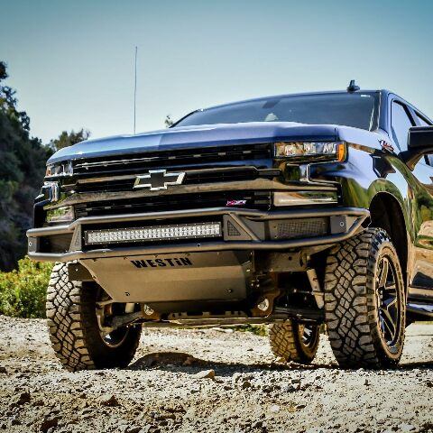 Westin 58-61215 Textured Black Outlaw Front Bumper fits 2019-2021 Silverado 1500 (Excl. 2019 Silverado LD)