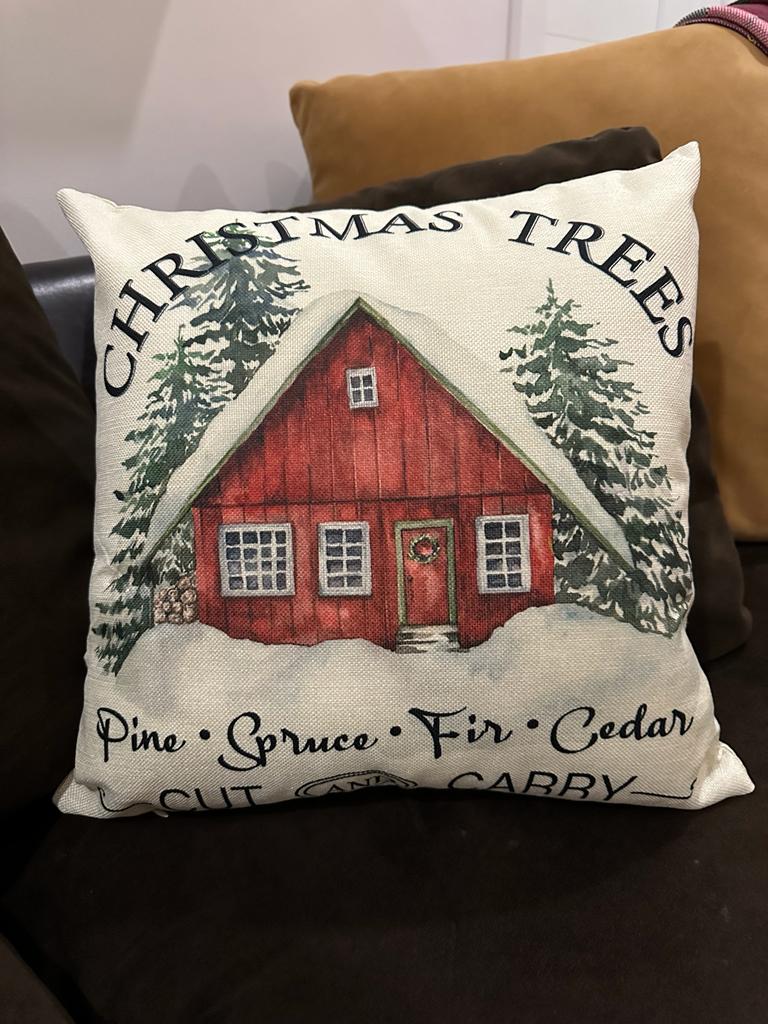 FENZA Custom Christmas Pillow Covers for Family, Linen Double Side Printed Pattern Throw Pillow, 1 Piece Set 18x18 Pillow, Inserts are Not Included or Sold Separately (Y-264)