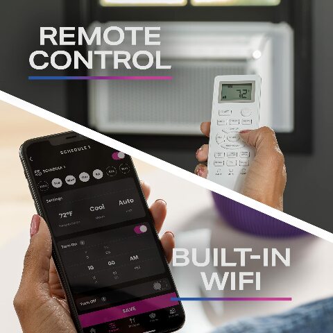 GE Profile Ultra Quiet Window Air Conditioner 8,200 BTU, WiFi Enabled, Ideal for Medium Rooms, Easy Installation with Included Kit, 8K Window AC Unit, White