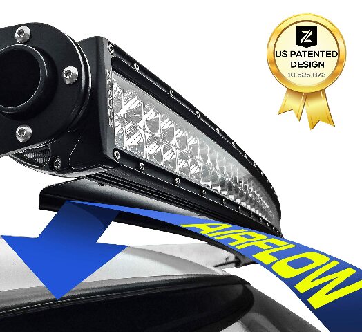 ZROADZ Noise Cancelling Wind Diffuser, Black, Aluminum Compatible with 50 Inch Straight Double Row LED Light Bar (Z330050S)