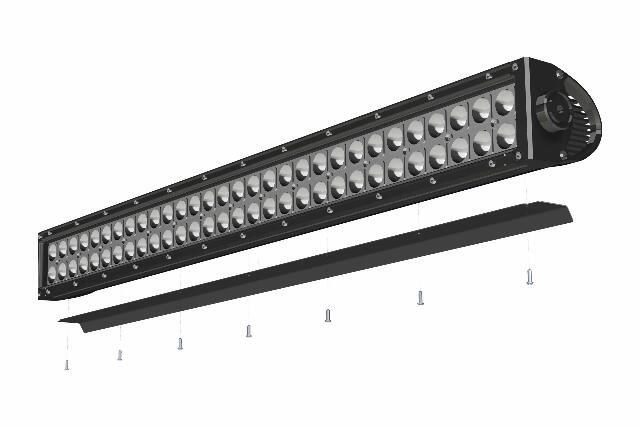 ZROADZ Noise Cancelling Wind Diffuser, Black, Aluminum Compatible with 50 Inch Straight Double Row LED Light Bar (Z330050S)