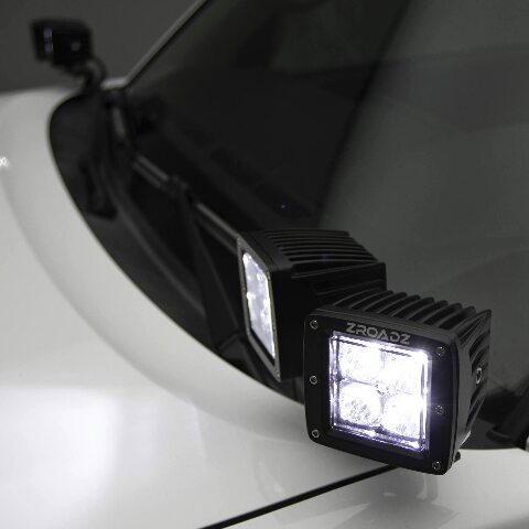 ZROADZ Hood Hinge Adapter Plate to mount (4) 3 Inch LED Pod Lights to Hood Hinge Bracket - PN #Z360002, Black