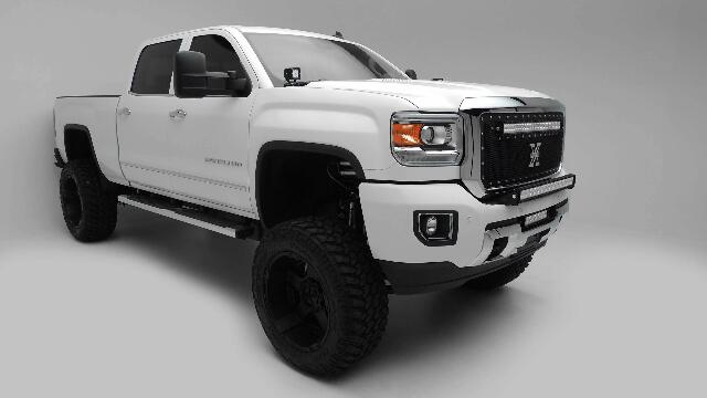 ZROADZ Ditch Hood Hinge LED Mounting Bracket - Compatible w/ 2015-2019 Chevy Silverado 2500 3500 - to Mount (2) 3 Inch LED Pod Lights - Mild Steel Gloss Black - Bolt-On Easy Installation - PN #Z361221