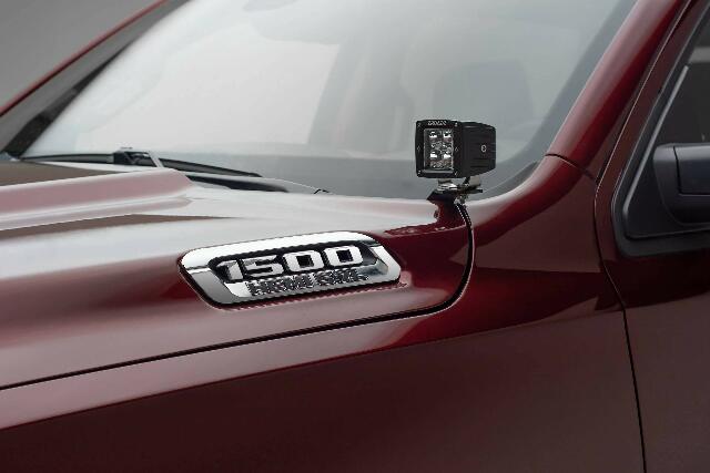 ZROADZ Ditch Hood Hinge LED Mounting Bracket - Compatible w/ 2019-2022 Ram Rebel - to Mount (2) 3 Inch LED Pod Lights - Mild Steel Gloss Black - Bolt-On Easy Installation - PN #Z364721