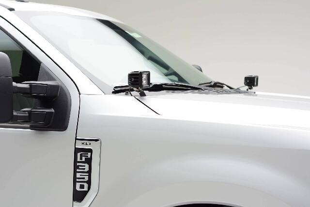 ZROADZ Ditch Hood Hinge LED Mounting Bracket - Compatible w/ 2017-2022 Ford F-250 350 450 550 - to Mount (2) 3 Inch LED Pod Lights - Mild Steel Gloss Black - Bolt-On Easy Installation - PN #Z365471