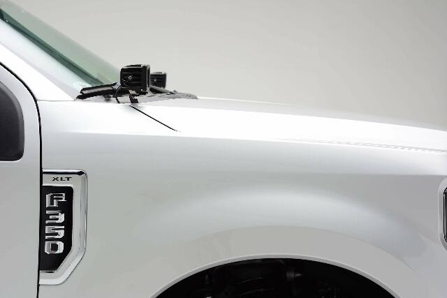 ZROADZ Ditch Hood Hinge LED Mounting Bracket - Compatible w/ 2017-2022 Ford F-250 350 450 550 - to Mount (2) 3 Inch LED Pod Lights - Mild Steel Gloss Black - Bolt-On Easy Installation - PN #Z365471