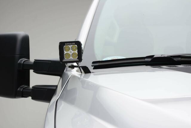 ZROADZ Ditch Hood Hinge LED Mounting Bracket - Compatible w/ 2017-2022 Ford F-250 350 450 550 - to Mount (2) 3 Inch LED Pod Lights - Mild Steel Gloss Black - Bolt-On Easy Installation - PN #Z365471