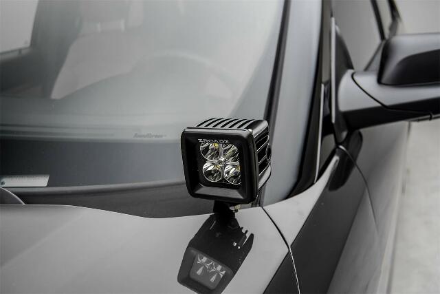 ZROADZ Ditch Hood Hinge LED Mounting Bracket - Compatible w/ 2016-2017 Ford Explorer - to Mount (2) 3 Inch LED Pod Lights - Mild Steel Gloss Black - Bolt-On Easy Installation - PN #Z366641