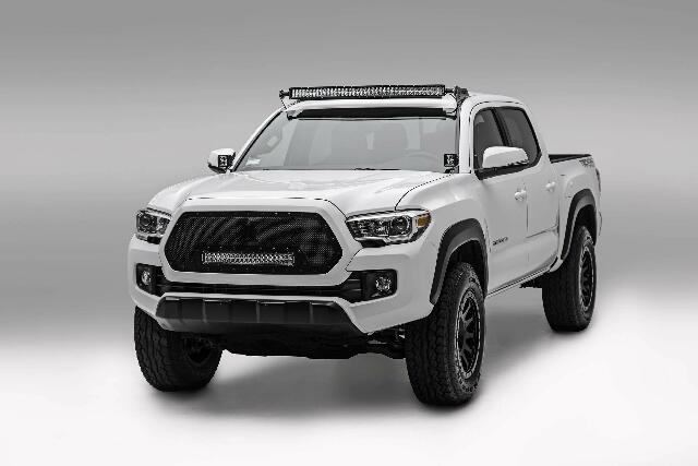 ZROADZ Ditch Hood Hinge LED Mounting Bracket - Compatible w/ 2016-2022 Toyota Tacoma - to Mount (2) 3 Inch LED Pod Lights - Mild Steel Gloss Black - Bolt-On Easy Installation - PN #Z369401