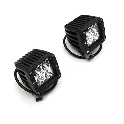 ZROADZ Ditch Hood Hinge LED Kit - Compatible w/ 2016-2022 Toyota Tacoma - Incl. (2) 3 Inch LED Pod Lights - Mild Steel Gloss Black Finish - Bolt-On Easy Installation - PN #Z369401-KIT2