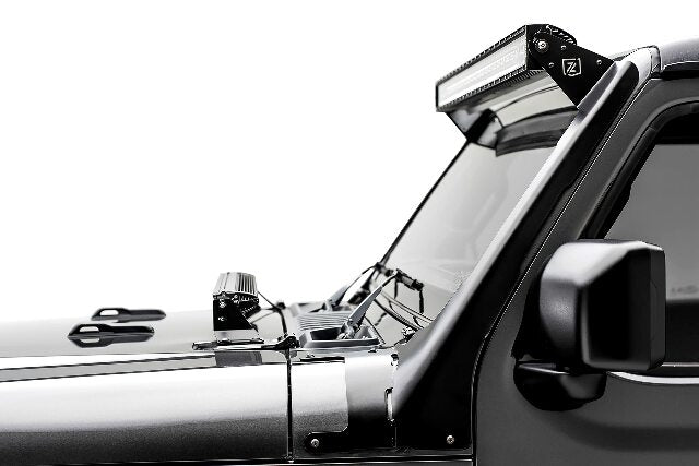 T-REX Jeep JL, Gladiator Front Roof LED Bracket to mount (1) 50 or 52 Inch Staight LED Light Bar - PN #Z374831