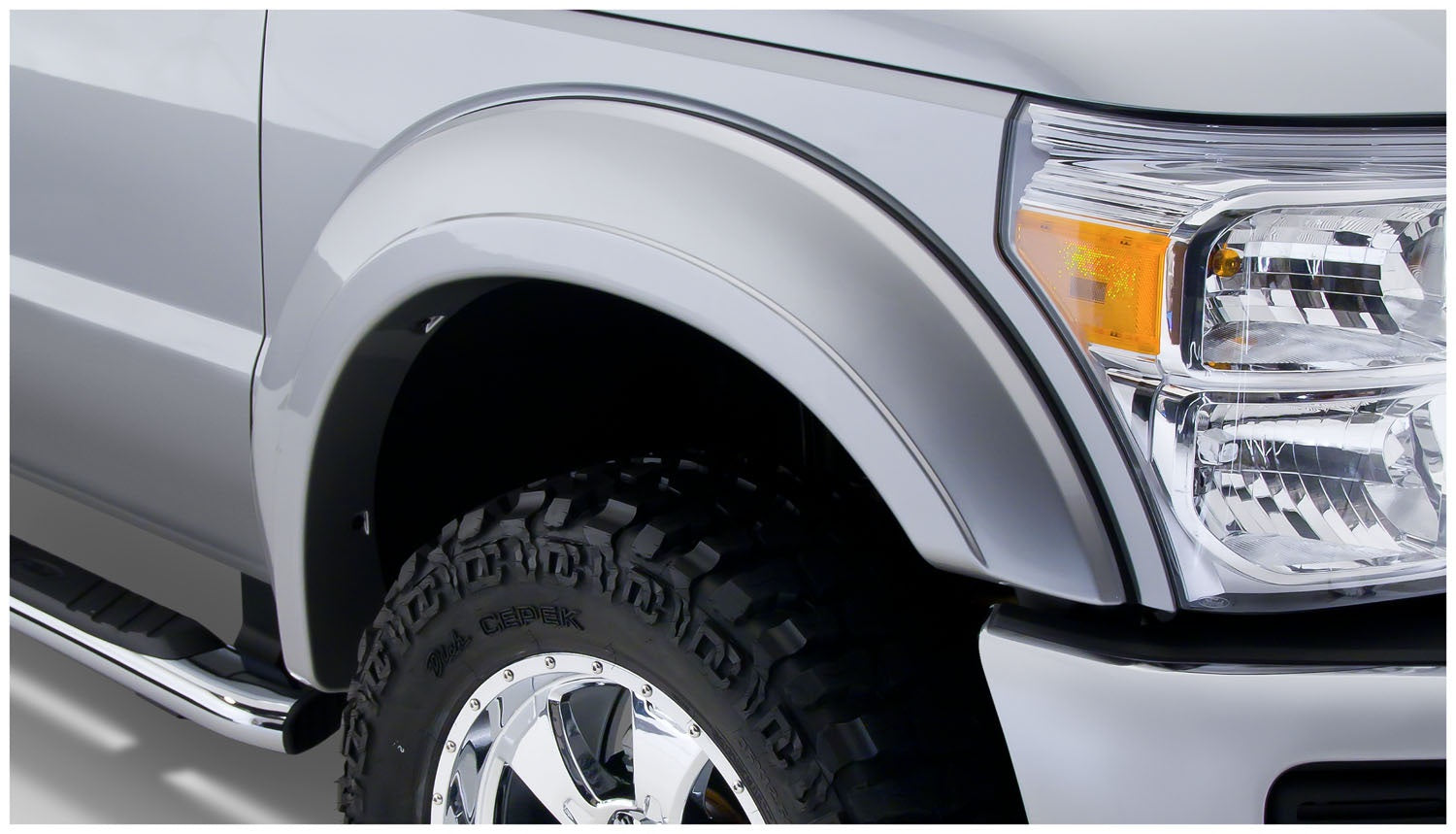Bushwacker 20085-02 Black Extend-A-Fender Style Smooth Finish Front Fender Flares for 2011-2016 Ford F-250 & F-350 Super Duty (Excludes Dually)