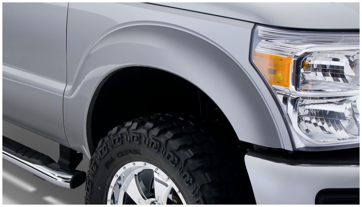 Bushwacker 20932-02 Black Extend-A-Fender Style Smooth Finish 4-Piece Fender Flare Set for 2011-2016 Ford F-250 & F-350 Super Duty (Excludes Dually)