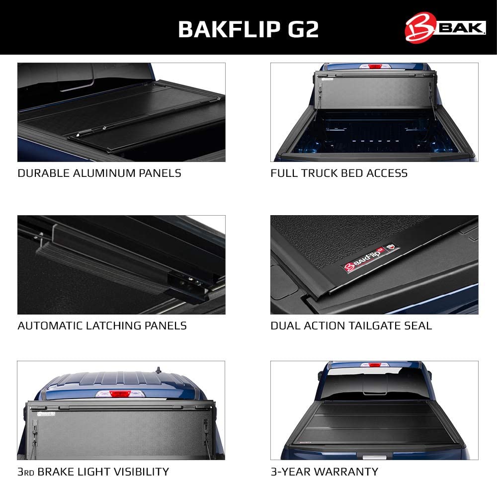 BAKFlip G2 Hard Fold Tonneau Cover for 2015-20 Chevy Colorado/GMC Canyon 6' Bed