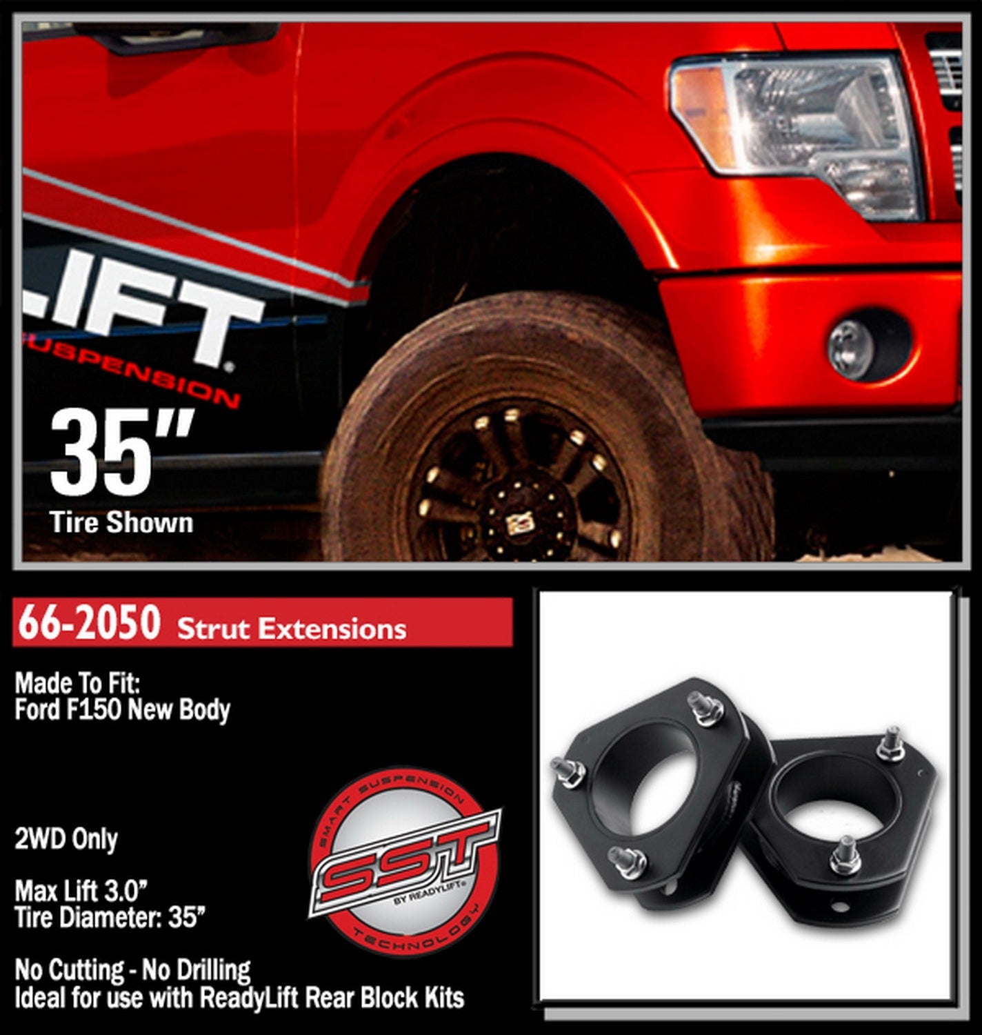 ReadyLift 66-2050 3" Strut Extension
