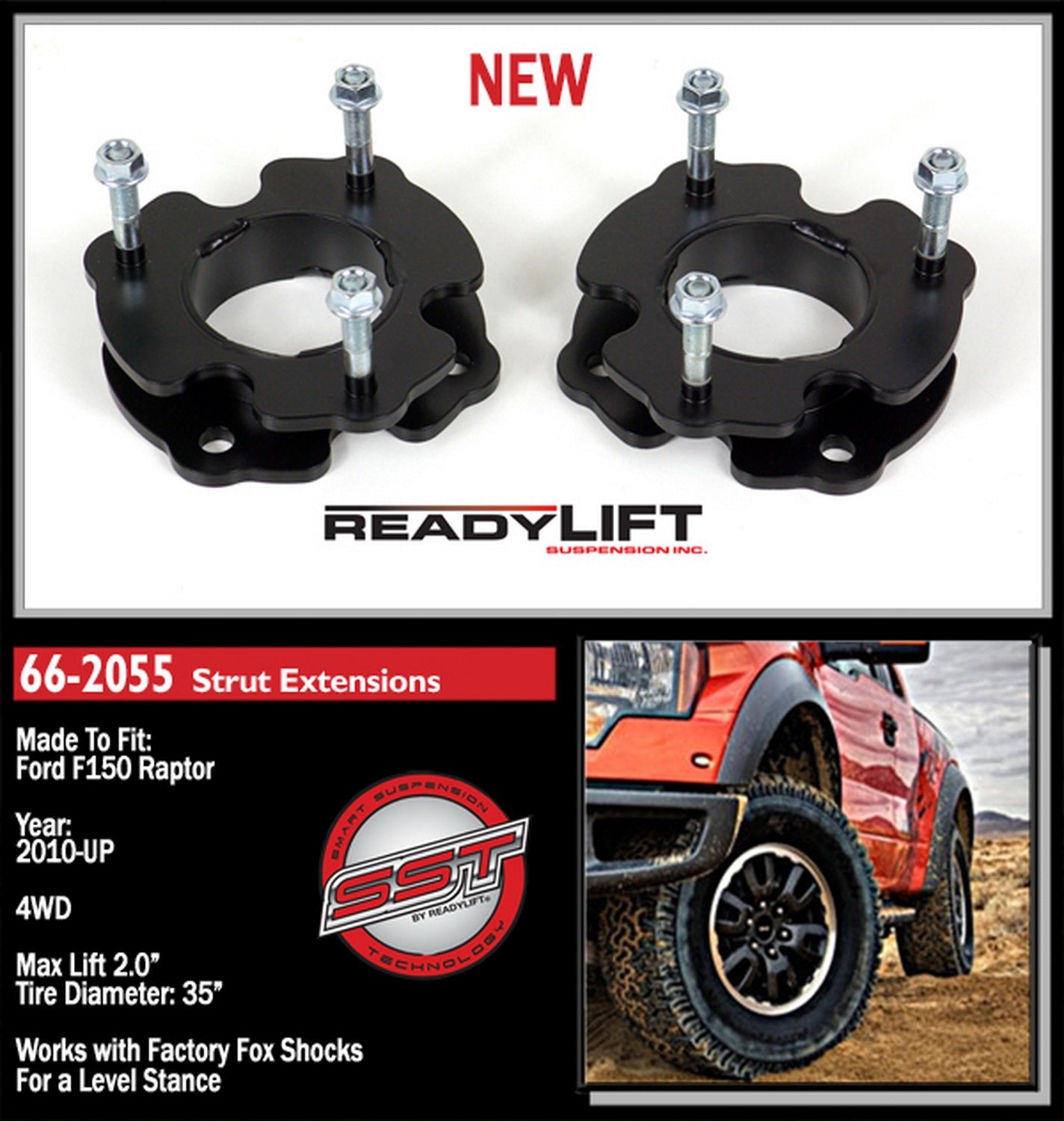 ReadyLift 66-2055 Front Leveling Kit Fits 10-14 F-150