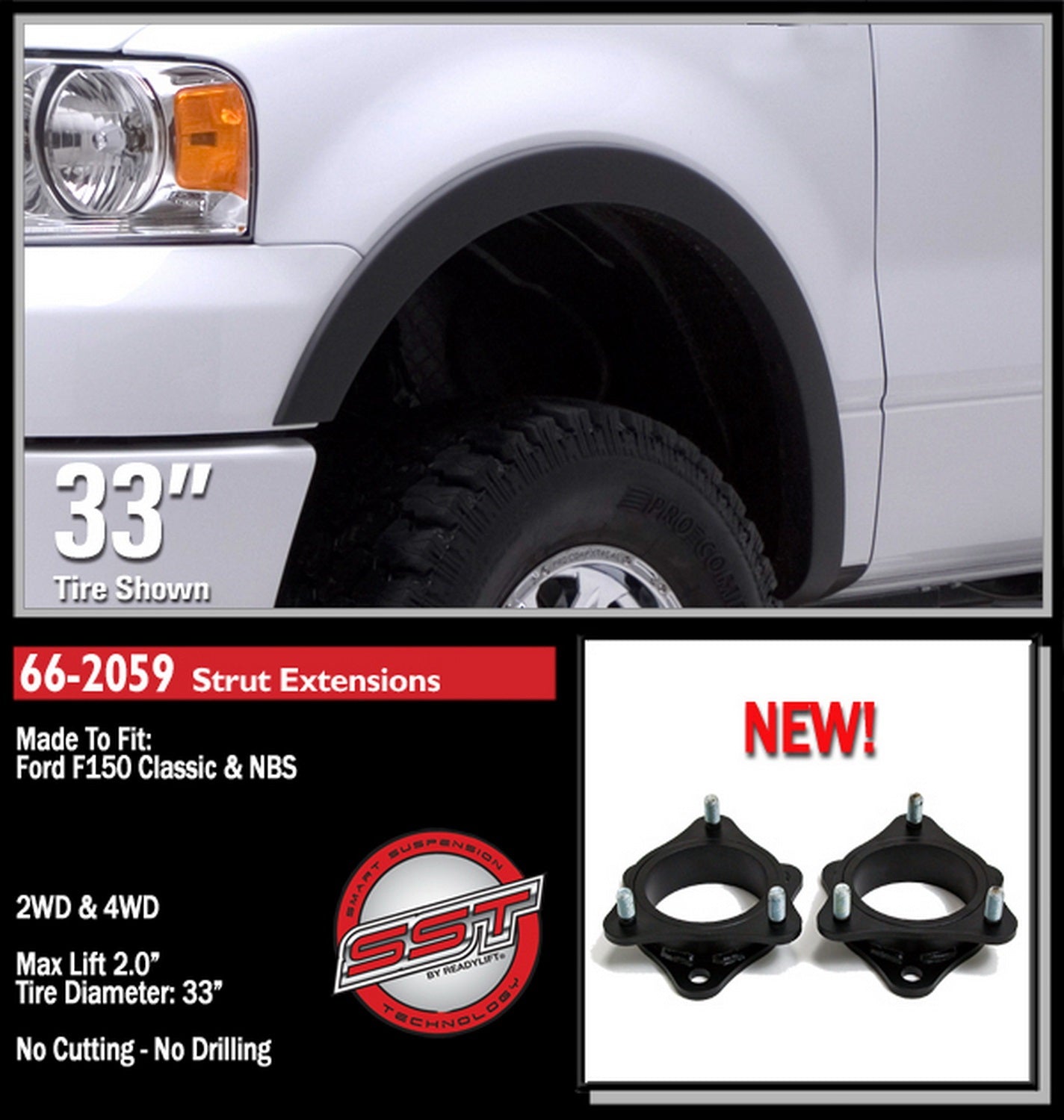 ReadyLift 66-2059 Front Leveling Kit Fits 04-14 F-150 Mark LT