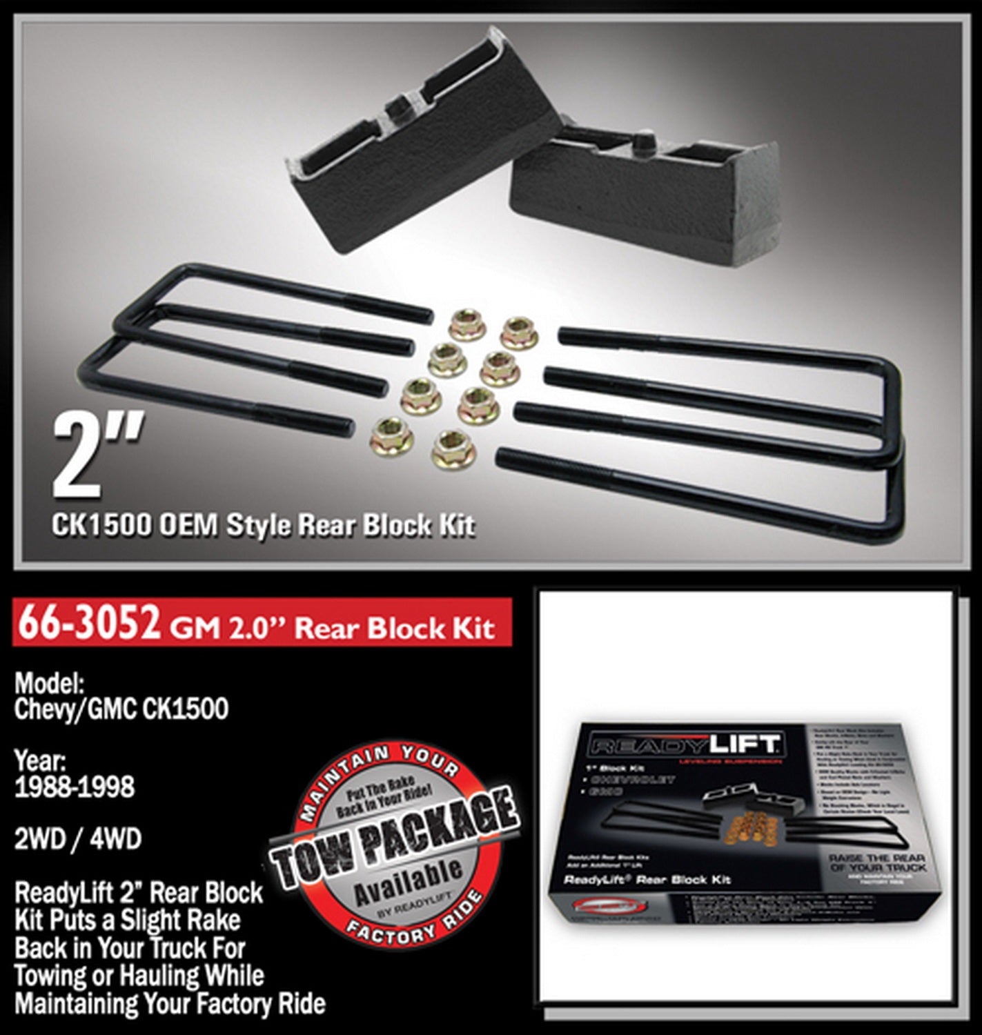 ReadyLift 66-3052 Rear Block Kit