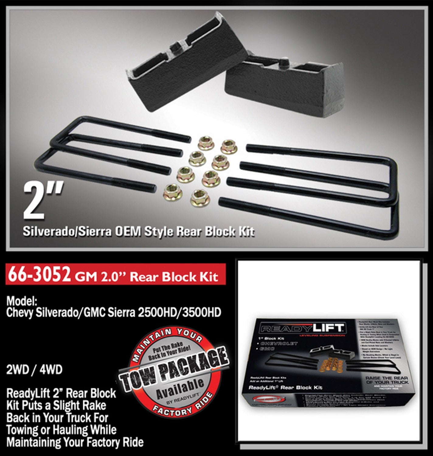 ReadyLift 66-3052 Rear Block Kit