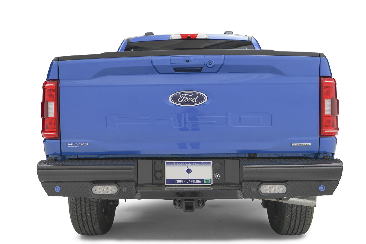 Fab Fours FF21-T5050-1 Black Steel Rear Bumper Fits 21-22 F-150