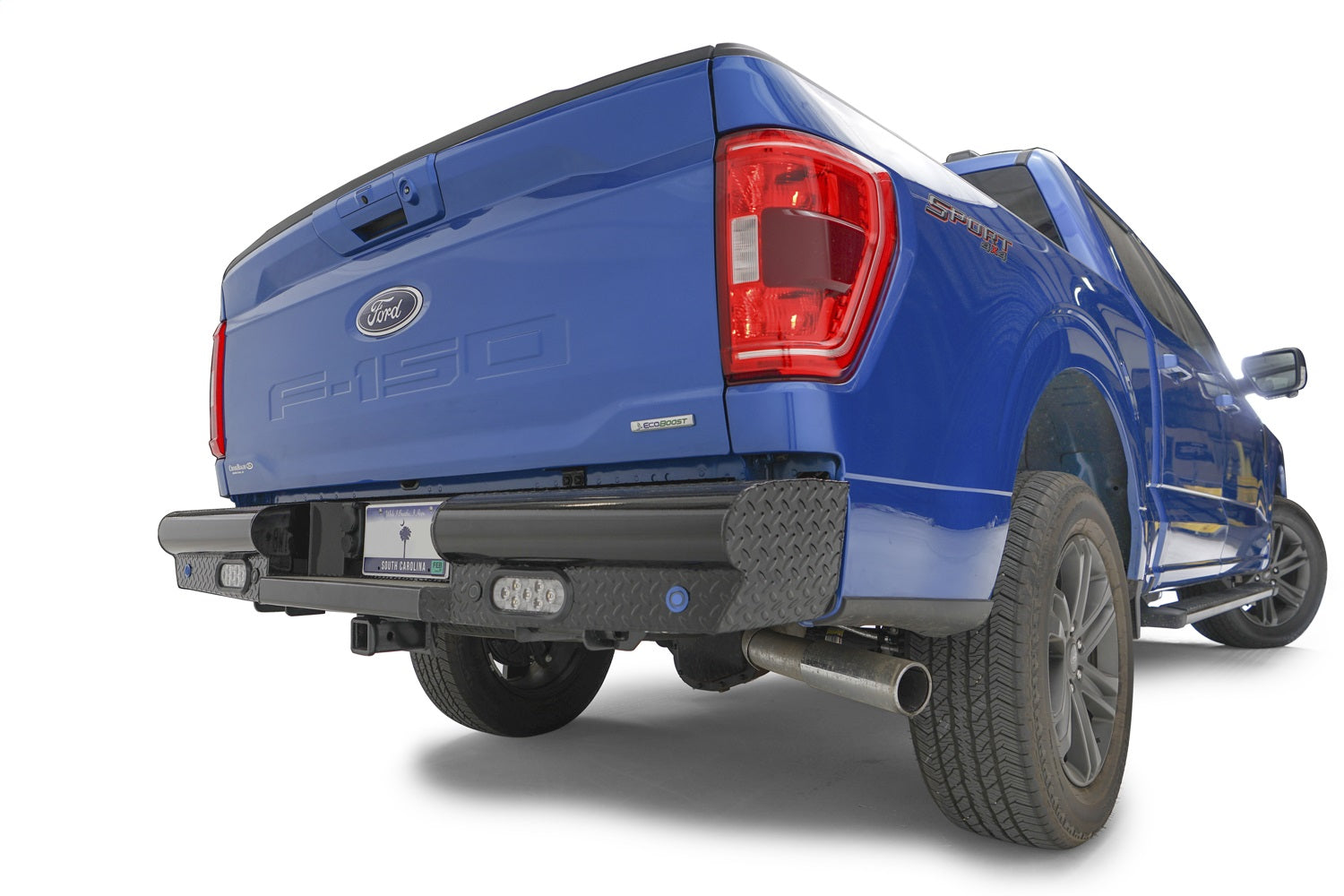 Fab Fours FF21-T5050-1 Black Steel Rear Bumper Fits 21-22 F-150