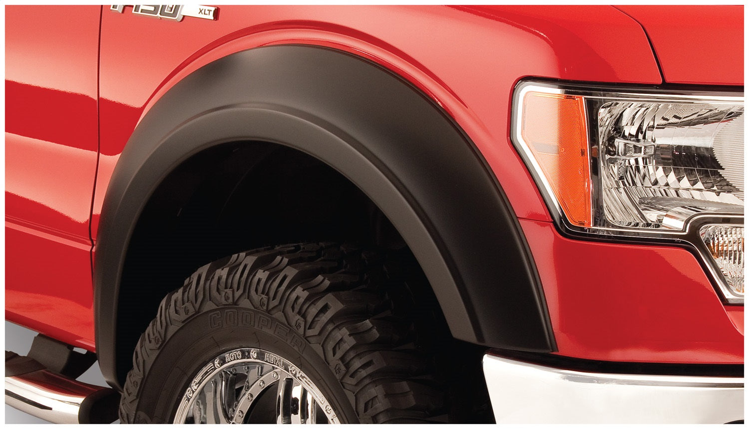 Bushwacker 20019-11 Black Extend-A-Fender Style Smooth Finish Front Fender Flares for 1992-1996 Ford Bronco, F-150, F-250; 1992-1997 F-350 Super Duty (Excludes Dually)