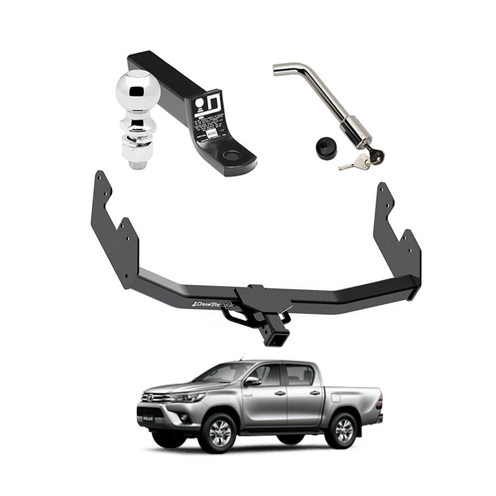 Draw Tite Towing Kit (Frame Receiver + Ball Mount + Pin Lock) for 2016-2019 Toyota Hilux