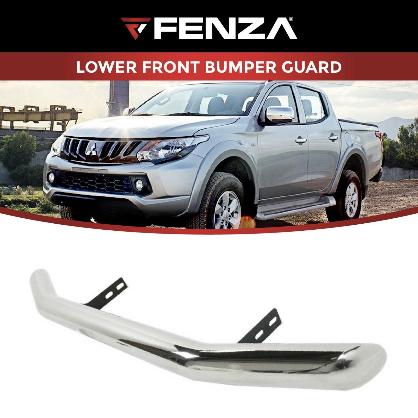 Lower front bumper guard for 2016-2018 mitsubishi triton l-200 stainless steel