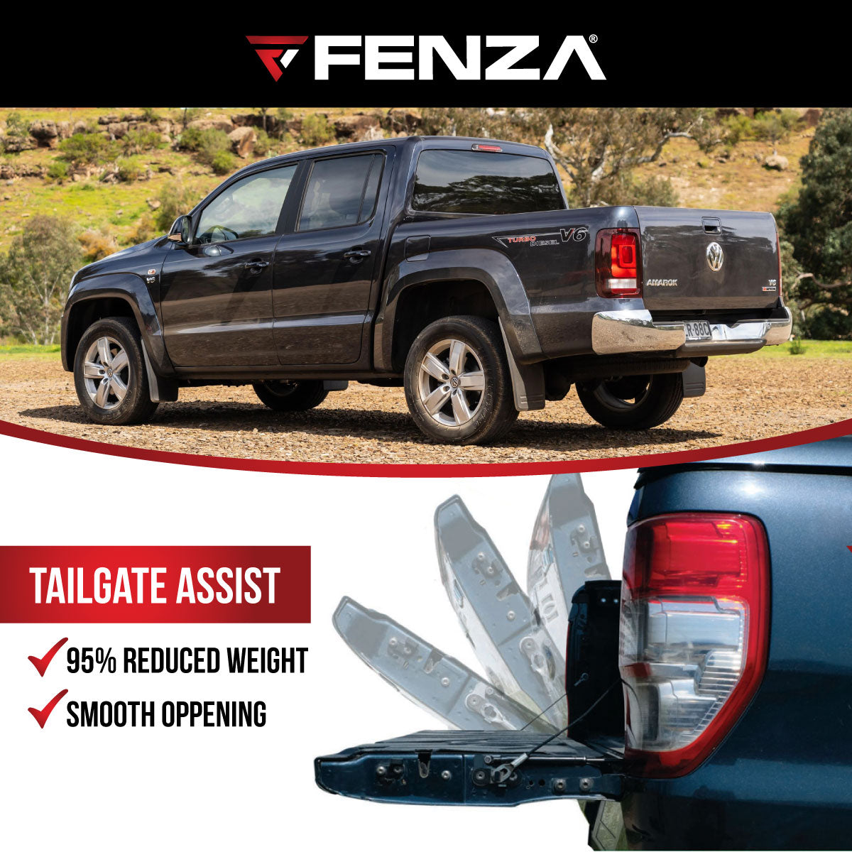 Tailgate Assist Shocks Lift Support Easy Up-Down for 2011-2022 Volkswagen Amarok